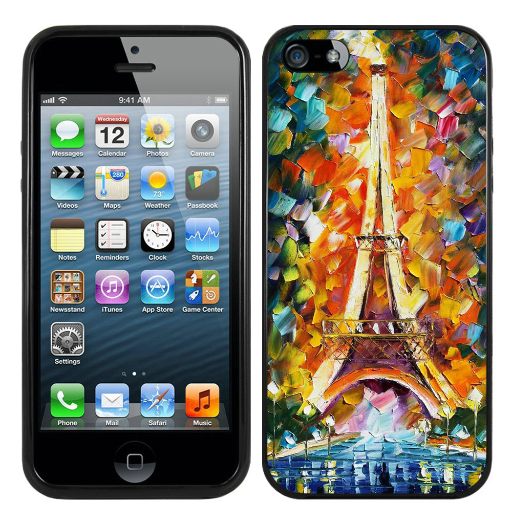 ART Paris Eiffel Tower Black iPhone 5 5S Case